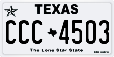 TX license plate CCC4503