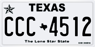 TX license plate CCC4512