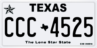TX license plate CCC4525