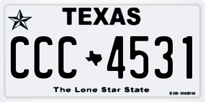 TX license plate CCC4531
