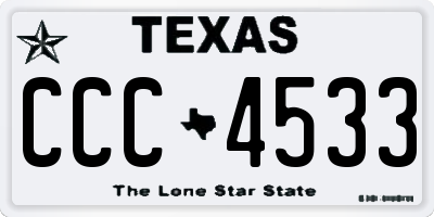 TX license plate CCC4533