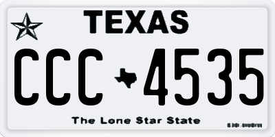 TX license plate CCC4535
