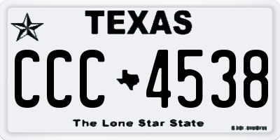 TX license plate CCC4538