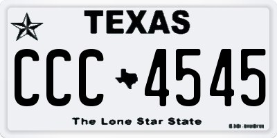 TX license plate CCC4545