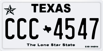 TX license plate CCC4547