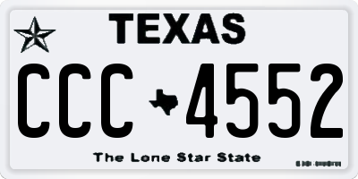 TX license plate CCC4552