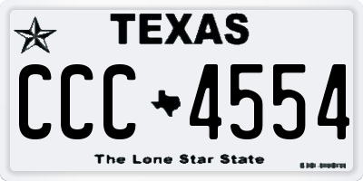 TX license plate CCC4554