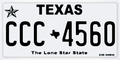 TX license plate CCC4560