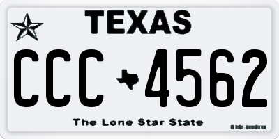 TX license plate CCC4562