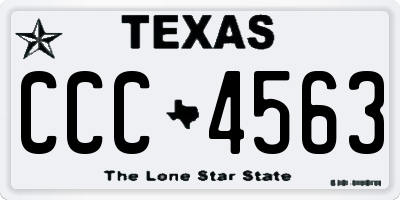 TX license plate CCC4563