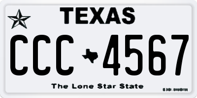 TX license plate CCC4567