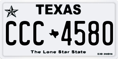 TX license plate CCC4580