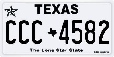 TX license plate CCC4582