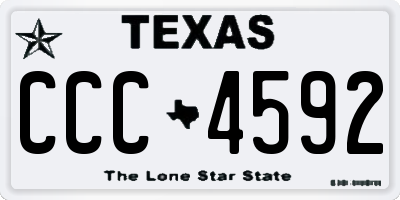 TX license plate CCC4592