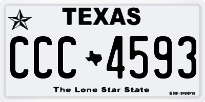 TX license plate CCC4593