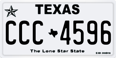 TX license plate CCC4596