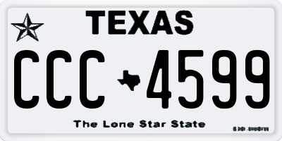 TX license plate CCC4599
