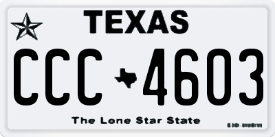 TX license plate CCC4603
