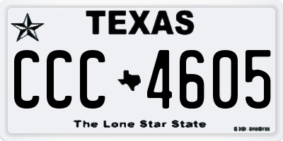 TX license plate CCC4605