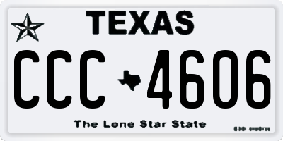TX license plate CCC4606