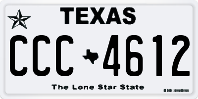 TX license plate CCC4612