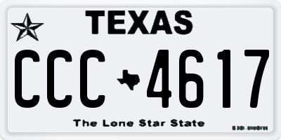 TX license plate CCC4617