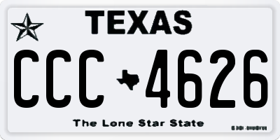 TX license plate CCC4626