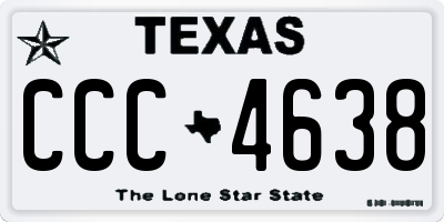 TX license plate CCC4638
