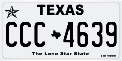TX license plate CCC4639