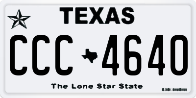 TX license plate CCC4640