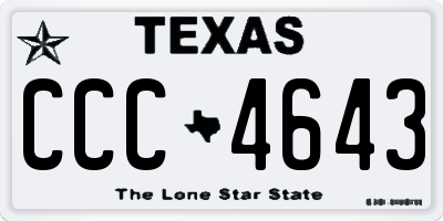 TX license plate CCC4643