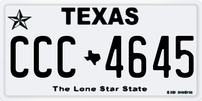TX license plate CCC4645