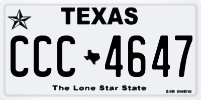 TX license plate CCC4647