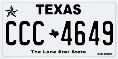 TX license plate CCC4649