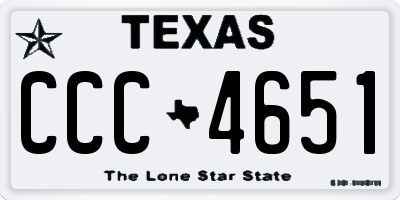 TX license plate CCC4651