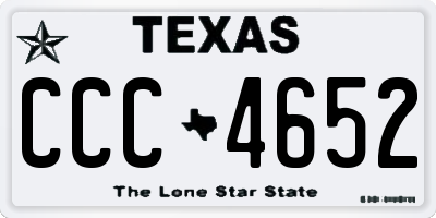 TX license plate CCC4652