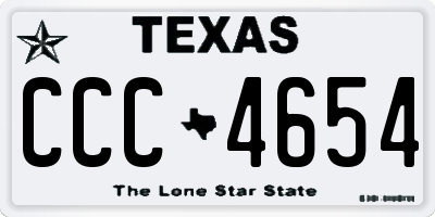 TX license plate CCC4654