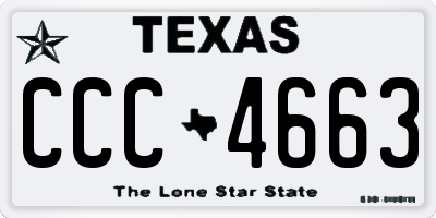 TX license plate CCC4663