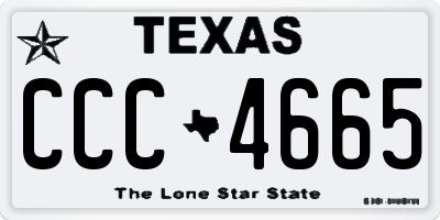 TX license plate CCC4665