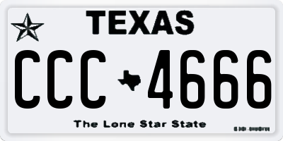 TX license plate CCC4666