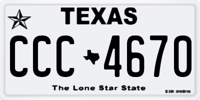 TX license plate CCC4670