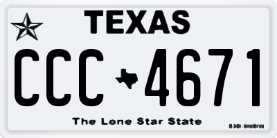 TX license plate CCC4671
