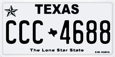 TX license plate CCC4688