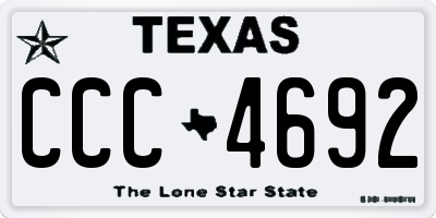 TX license plate CCC4692