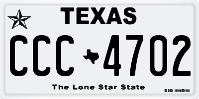 TX license plate CCC4702