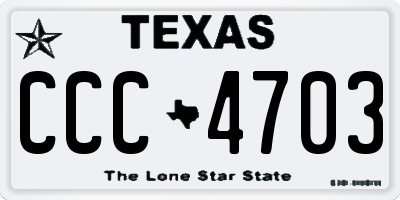 TX license plate CCC4703