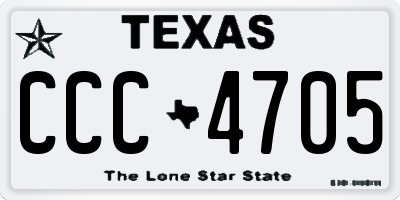 TX license plate CCC4705