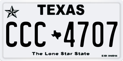 TX license plate CCC4707