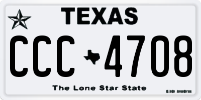 TX license plate CCC4708