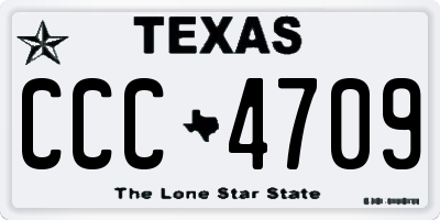 TX license plate CCC4709